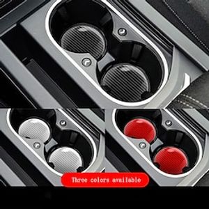1pcs Car Coasters Car PVC Non-Slip Heat Insulation Mat Car Cup Holder Carbon Fiber Texture Coasters Interior Decoration Supplies Lightinthebox