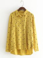 Casual Polka Dot Lapel Irregular Shirt