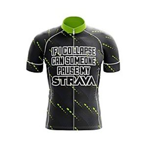21Grams Men's Short Sleeve Cycling Jersey Summer Spandex Polyester Black Bike Jersey Top Mountain Bike MTB Road Bike Cycling Quick Dry Breathable Back Pocket Sports Clothing Apparel  Athleisure Lightinthebox