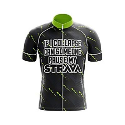 21Grams Men's Short Sleeve Cycling Jersey Summer Spandex Polyester Black Bike Jersey Top Mountain Bike MTB Road Bike Cycling Quick Dry Breathable Back Pocket Sports Clothing Apparel  Athleisure Lightinthebox