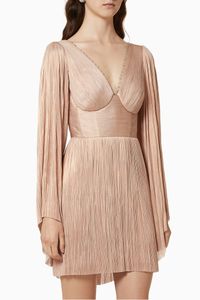 Metallic Silk Tulle Mini Dress