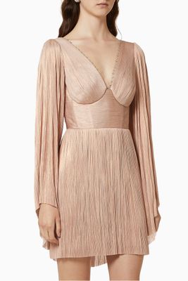 Metallic Silk Tulle Mini Dress Metallic Silk Tulle Mini Dress