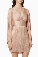 Metallic Silk Tulle Mini Dress - thumbnail