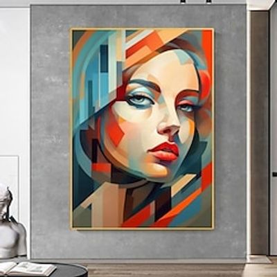Oil Painting Portrait Woman Portrait Art Hand-painted Portrait Paintings Woman Portrait Handmade Portrait Wall Art Woman Face Painting For Home Wall Decor Lightinthebox