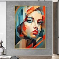 Oil Painting Portrait Woman Portrait Art Hand-painted Portrait Paintings Woman Portrait Handmade Portrait Wall Art Woman Face Painting For Home Wall Decor Lightinthebox - thumbnail