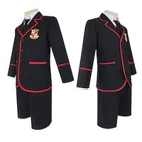 The Umbrella Academy Season 3 TV Series Outfits School Uniform Men's Movie Cosplay Cosplay Costume Party Black Red Blouses Coat Vest Halloween Masquerade Polyester miniinthebox - thumbnail