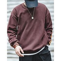 Men's Sweatshirt Wine Blue Beige Crew Neck Color Block Patchwork Sports  Outdoor Daily Holiday Streetwear Basic Casual Spring   Fall Clothing Apparel Hoodies Sweatshirts  miniinthebox - thumbnail