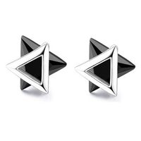 S925 Silver Zircon Triangle Earrings