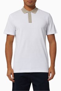 Classic Contrast Neck Polo Shirt in Organic Cotton