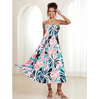 Women's Tie Neck Midi Dress Sleeveless Summer Lightinthebox