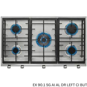 TEKA 90cm Gas Hob | 5 High-Efficiency Burners | Cast Iron Grates | Stainless Steel Finish | Auto Ignition | Safety Lock | 11,300W Max Power**|EX 90...