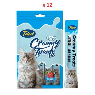 Taipet Cat Creamy Treats Tuna Flavor 15gx5pcs Pack Of 12