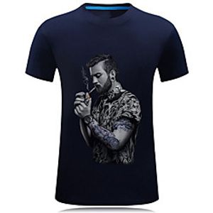 Men's Unisex Tee T shirt Hot Stamping Graphic Prints Portrait Plus Size Print Short Sleeve Casual Tops Cotton Basic Fashion Designer Big and Tall White Black miniinthebox
