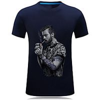 Men's Unisex Tee T shirt Hot Stamping Graphic Prints Portrait Plus Size Print Short Sleeve Casual Tops Cotton Basic Fashion Designer Big and Tall White Black miniinthebox - thumbnail