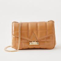 Sasha Quilted Crossbody Bag with Chain Strap and Button Closure