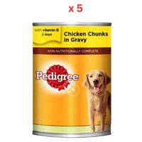 Pedigree Chicken Chunks In Gravy, Wet Dog Food, Can, 400 Gm (Pack Of 5) - thumbnail