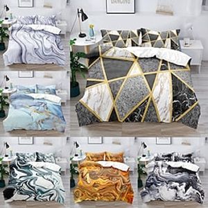 3-Piece Duvet Cover Set Marble Printed Decoration Hotel Bedding Sets Comforter Cover Include 1 Duvet Cover, 2 Pillowcases for DoubleQueenKing(1 Pillowcase for TwinSingle) Lightinthebox