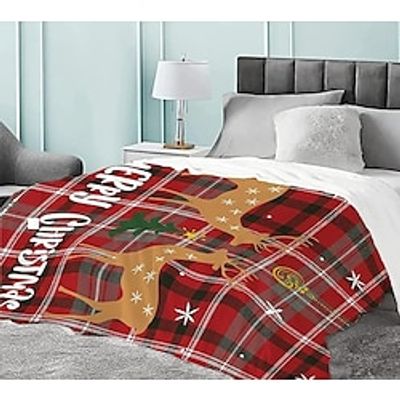 Christmas Red Throw Blanket Cozy Funny Santa Claus Holiday Fleece Throw Super Soft Cozy Plush Xmas  Year Blanket for Couch Sofa Bed Living Room Lightinthebox