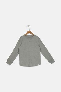Boys Plain Long Sleeve T-Shirt  Light Grey