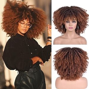Synthetic Wig Curly Afro Curly Asymmetrical Wig Short A15 A16 A10 A11 A12 Synthetic Hair Women's Cosplay Party Fashion Black Lightinthebox