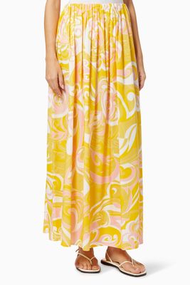 Albizia Print Maxi Skirt in Cotton Albizia Print Maxi Skirt in Cotton