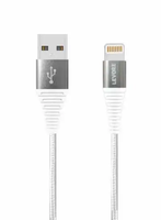 Levore 1m Nylon Braided Usb A To Lightning Cable-(White)-(LCS121-WH)