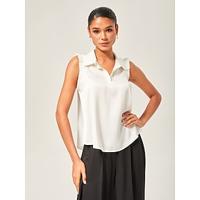 Ruffled Trim Collared Blouse