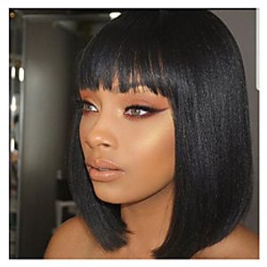 Synthetic Wig Straight Wet Bob Wig Short Dark Auburn Dark Wine Dark Brown Synthetic Hair 10 inch Women's Women Synthetic Best Quality Dark Brown Laflare miniinthebox