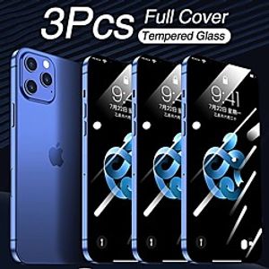 3PCS Tempered Glass For iPhone 12 11 Pro Max 12 Mini Protective Films For iPhone 12 11 X XS MAX XR SE 2020 8 7 6 Plus 5 se Full Cover Screen Protector Tempered Glass miniinthebox