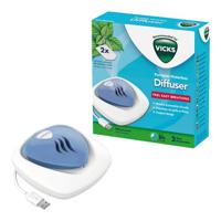 Vicks Vh1800 Portable Waterless Diffuser Quick, Waterless, Compact, Silent, 4 Hrs Vapour. USB Cable