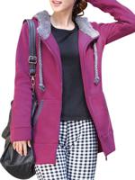Thick Hooded Fleece Drawstring Solid Coat