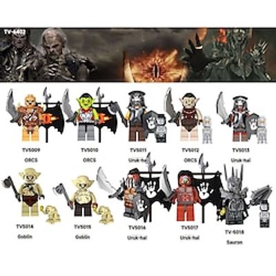 10 Pcs The TV and movie series The Lord of the Rings Half Orcs Strong Orcs Goblin Sauron Assembling Building Blocks and Human Zombies Lightinthebox