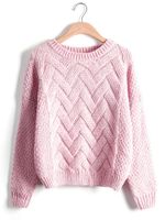 Casual Solid O-neck Loose Knitted Sweaters