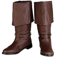 Men's Boots Cowboy Boots Medieval Boots Renaissance Boots Walking Classic Casual Outdoor Daily PU Waterproof Comfortable Mid-Calf Boots Loafer Black Brown Fall Winter Lightinthebox - thumbnail
