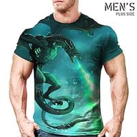 Men's Plus Size T shirt Tee Big and Tall Graphic Crew Neck Short Sleeve Spring  Summer Basic Vintage Fashion Streetwear Casual Sports Tops Lightinthebox - thumbnail