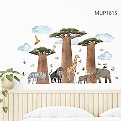 Forest Cartoon Animal Elephant Zebra Giraffe Breadtree Stickers Living Room Bedroom Children's Room Kindergarten Wall Decoration Stickers Can Be Removed Lightinthebox Forest Cartoon Animal Elephant Zebra Giraffe Breadtree Stickers Living Room Bedroom Children's Room Kindergarten Wall Decoration Stickers Can Be Removed Lightinthebox