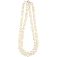 Sri Jagdamba Pearls 2 Line White Round Pearl Necklace - JPAPR-19-127