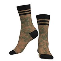 Crew Socks Compression Socks Calf Socks Athletic Sports Socks Cycling Socks Women's Men's Bike / Cycling Breathable Soft Comfortable 1 Pair Stripes Novelty Cotton Khaki S M / Stretchy miniinthebox - thumbnail