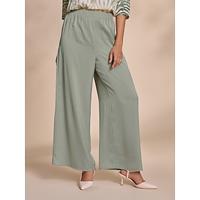 Satin Wide Leg Casual Maxi Culottes - thumbnail