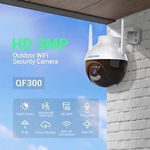 ESCAM QF300 IP Camera 3MP PTZ WIFI Dual Stream Wi-Fi Protected Setup Night Vision Outdoor Apartment Garden Support 128 GB miniinthebox