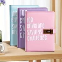 100 Days Budget Challenge Binder Cash Budget Financial Planner With Four Palace Card Film 25 Sheets miniinthebox