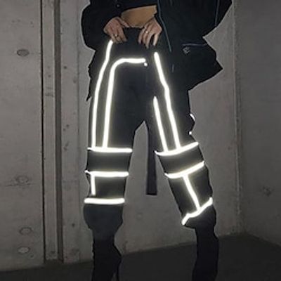 Women's Fashion Jogger Sweatpants Side Pockets Reflective Strip Full Length Pants Casual Weekend Micro-elastic Stripe Comfort Mid Waist Black Gray S M L XL Lightinthebox Women's Fashion Jogger Sweatpants Side Pockets Reflective Strip Full Length Pants Casual Weekend Micro-elastic Stripe Comfort Mid Waist Black Gray S M L XL Lightinthebox