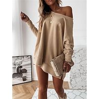 Women's Loungewear Top Pure Color Simple Casual Comfort Home Street Daily Polyester Warm Breathable Crew Neck Long Sleeve Fall Winter Black Pink Lightinthebox - thumbnail