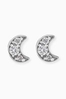 Moon Diamond Stud Earrings in 18kt Yellow & White Gold - thumbnail