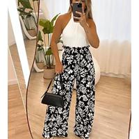 Women's Pants Trousers Graphic Full Length Fashion Casual Black S M All Seasons Lightinthebox