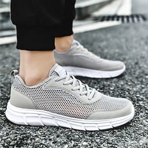 Men's Sneakers Running Shoes Athletic Cushioning Breathable Lightweight Soft Non-slip Running Jogging Knit Summer Black Light Grey Dark Blue Black White Lightinthebox