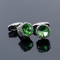 Vintage round crystal elegant men's cufflinks XK19S143