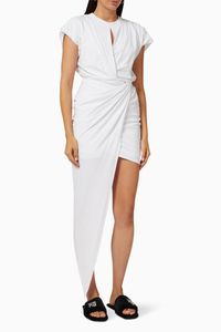 Asymmetric T-shirt Dress in Draped Jersey