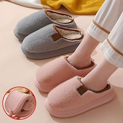 Women's Slippers Fuzzy Slippers Fluffy Slippers House Slippers Warm Slippers Home Daily Fleece Lined Shoes And Bags Matching Sets Flat Heel Casual Comfort Minimalism Faux Fur Loafer Camel Ivory Pink Lightinthebox