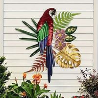 1pc Multicolor Parrot Metal Iron Art Indoor And Outdoor Wall Decorations Scene Decorations Room Decorations Living Room Background Wall Layout Wall And Door Decor Lightinthebox